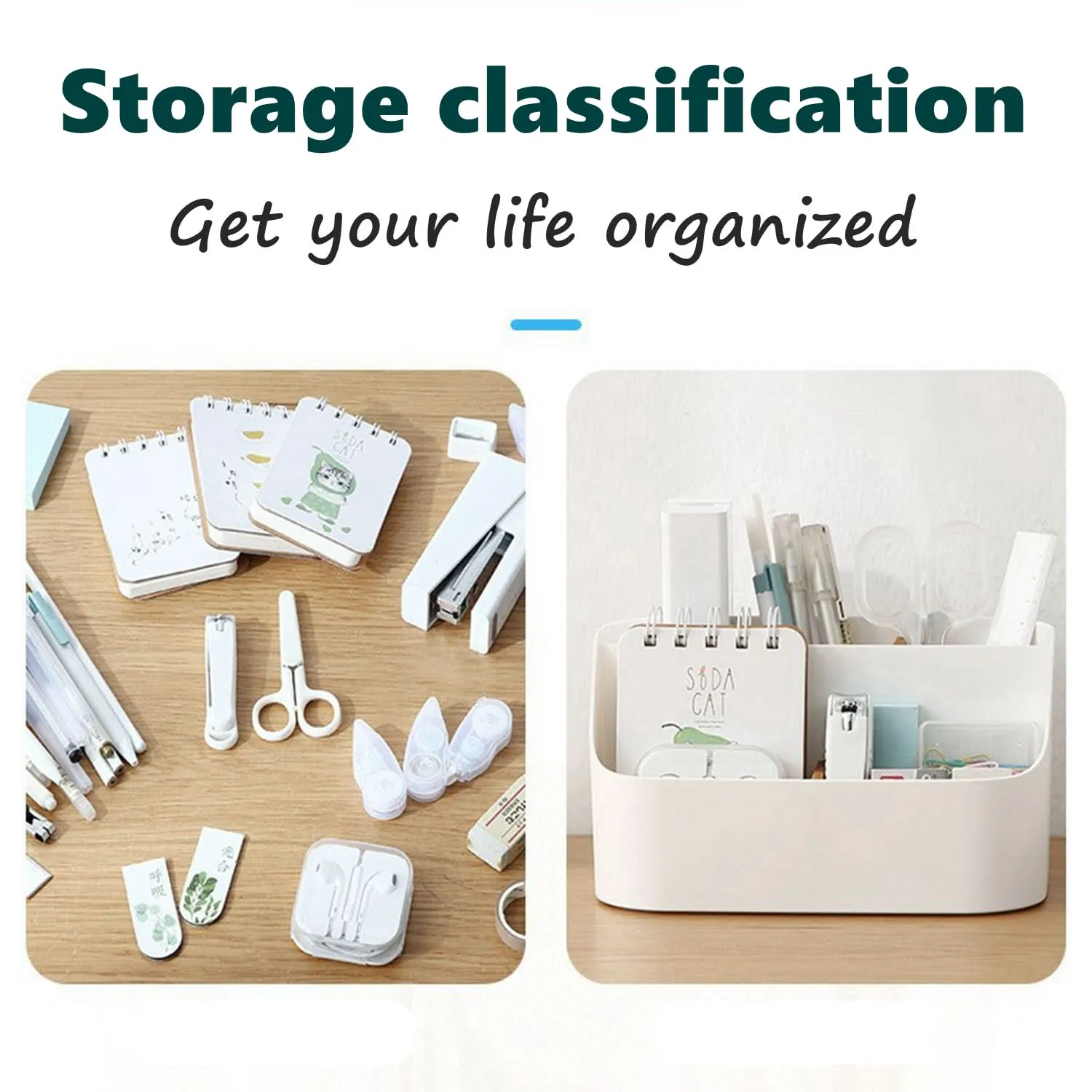 Desktop Organizer Storage Box - Ivory