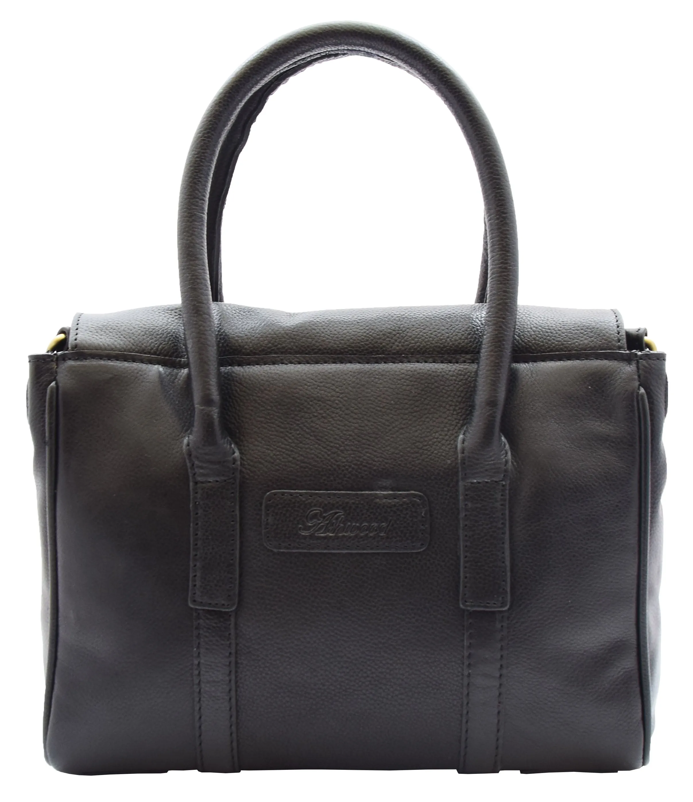 DR304 Women's Leather Shoulder Handbag Hobo Dress Bag Black