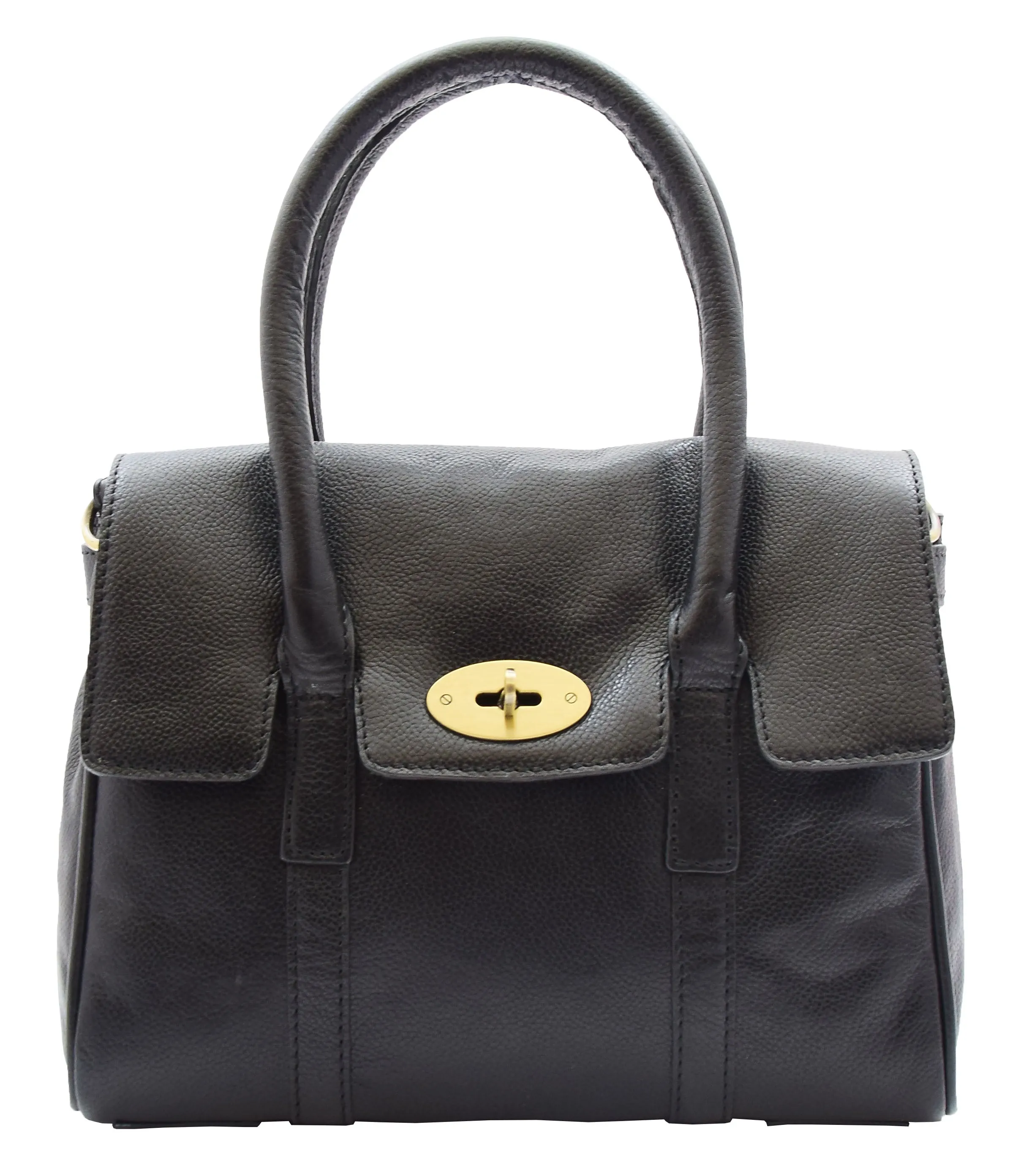 DR304 Women's Leather Shoulder Handbag Hobo Dress Bag Black