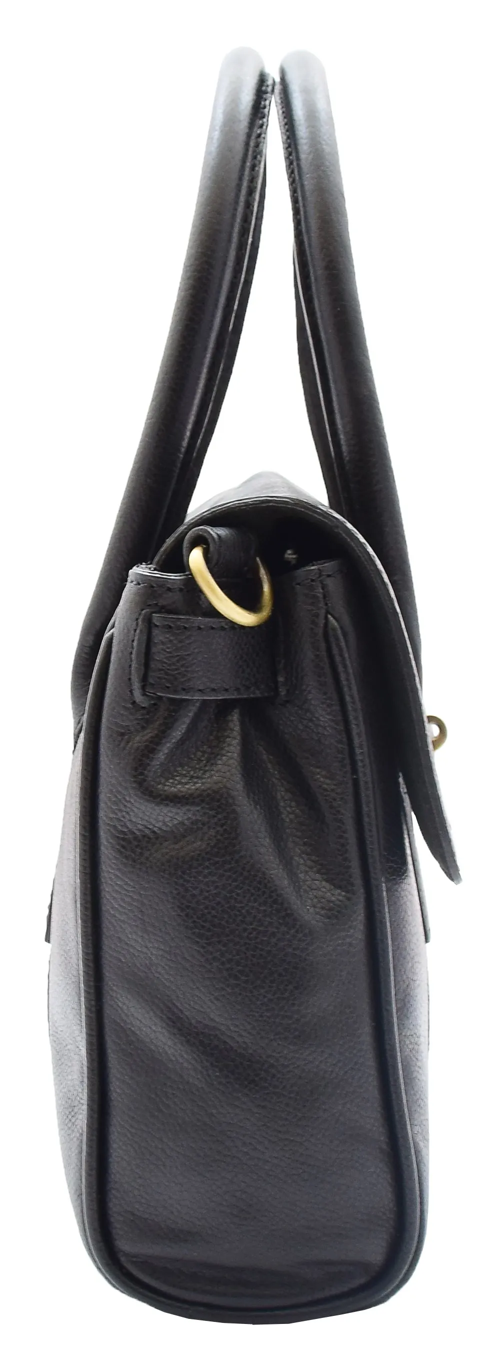 DR304 Women's Leather Shoulder Handbag Hobo Dress Bag Black