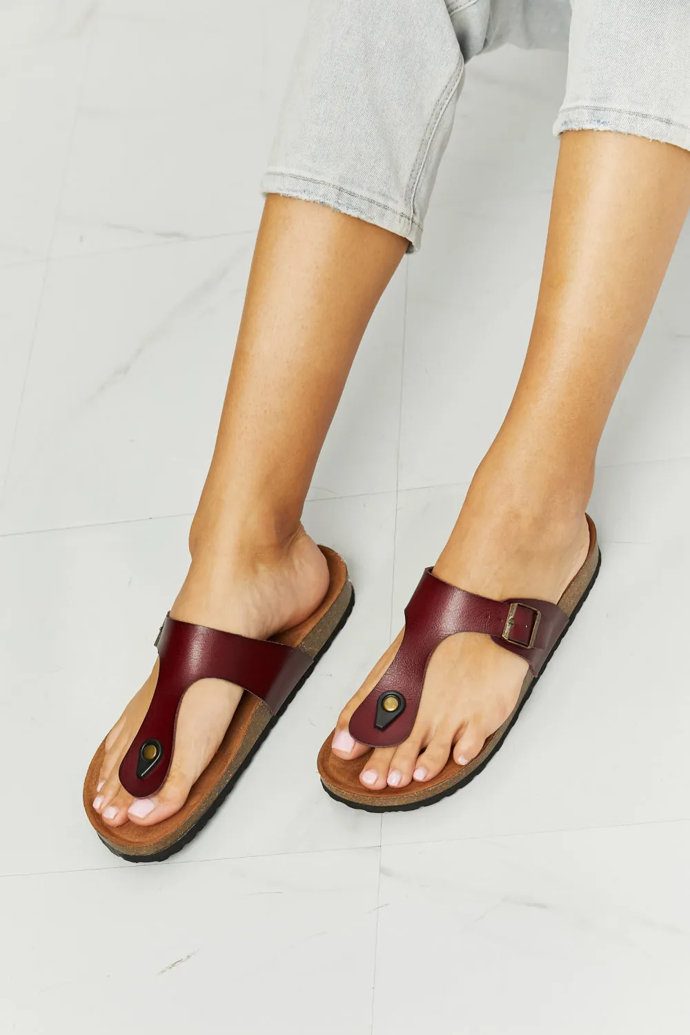 Drift Away T-Strap Sandal in Brown