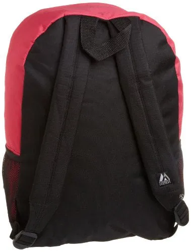 Everest Luggage Backpack with Front and Side Pockets, Hot Pink/Black, Large