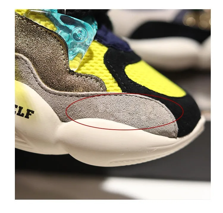 Fashion Sneakers Color Matching Women High Quality Round Toe Platform Sneakers Party Zapatos De Mujer Women Shoes