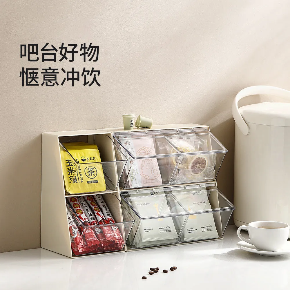 FaSoLa Tea Bag Storage Box - Dustproof, Off-White
