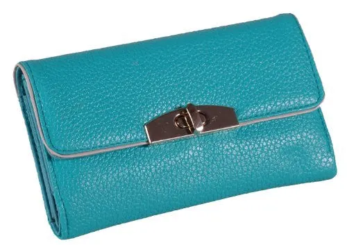 Faux Leather Flap Over Lock Purse