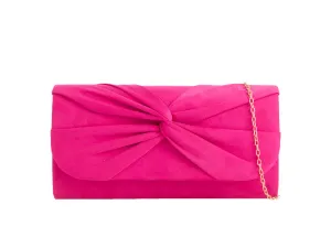 Fuchsia Pink Knot Clutch Bag