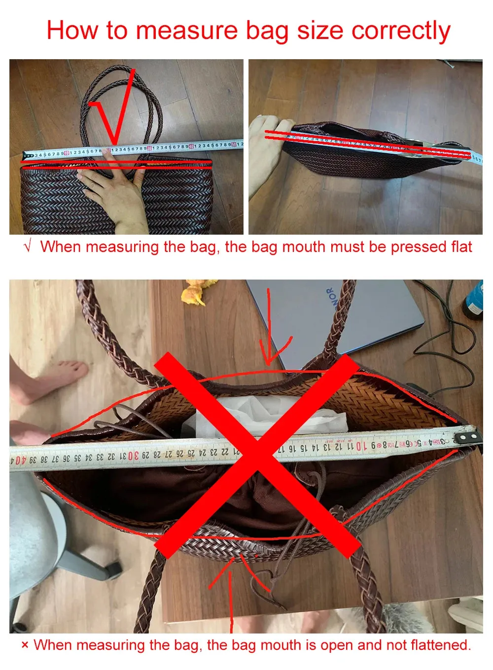 Genuine Leather Bag Weaving Casual Big Tote Purse Cowhide Handbags
