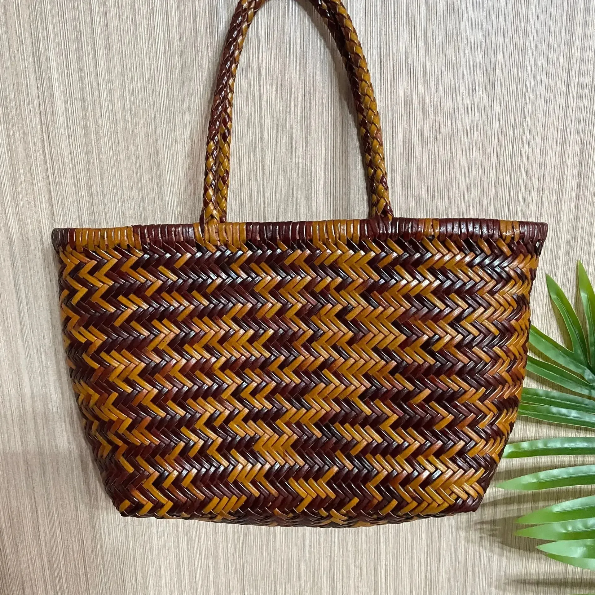Genuine Leather Bag Weaving Casual Big Tote Purse Cowhide Handbags