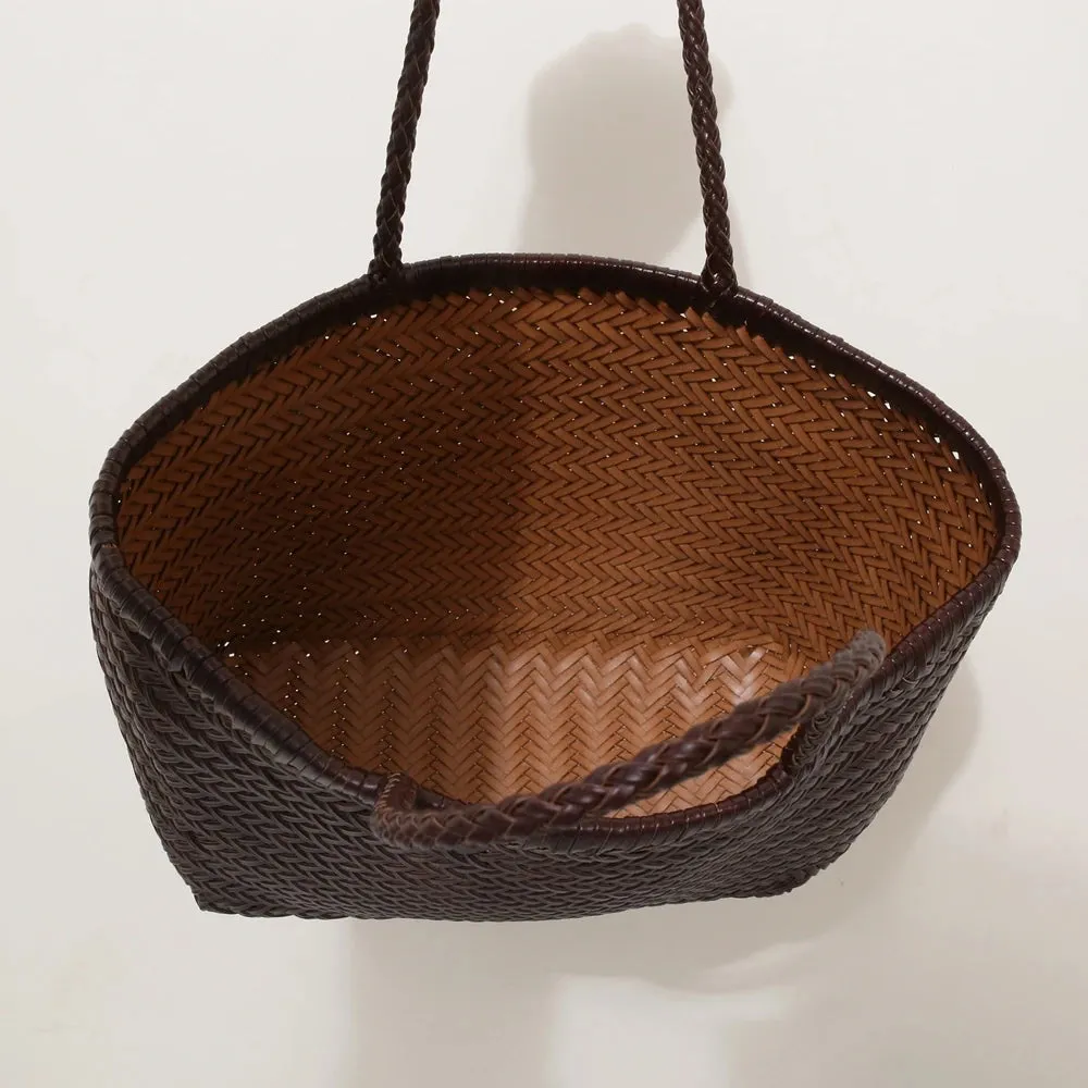 Genuine Leather Bag Weaving Casual Big Tote Purse Cowhide Handbags