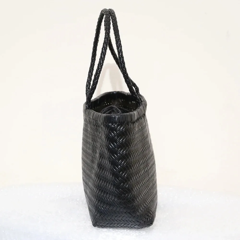Genuine Leather Bag Weaving Casual Big Tote Purse Cowhide Handbags