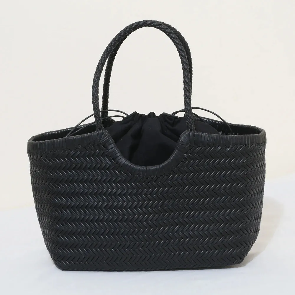 Genuine Leather Bag Weaving Casual Big Tote Purse Cowhide Handbags