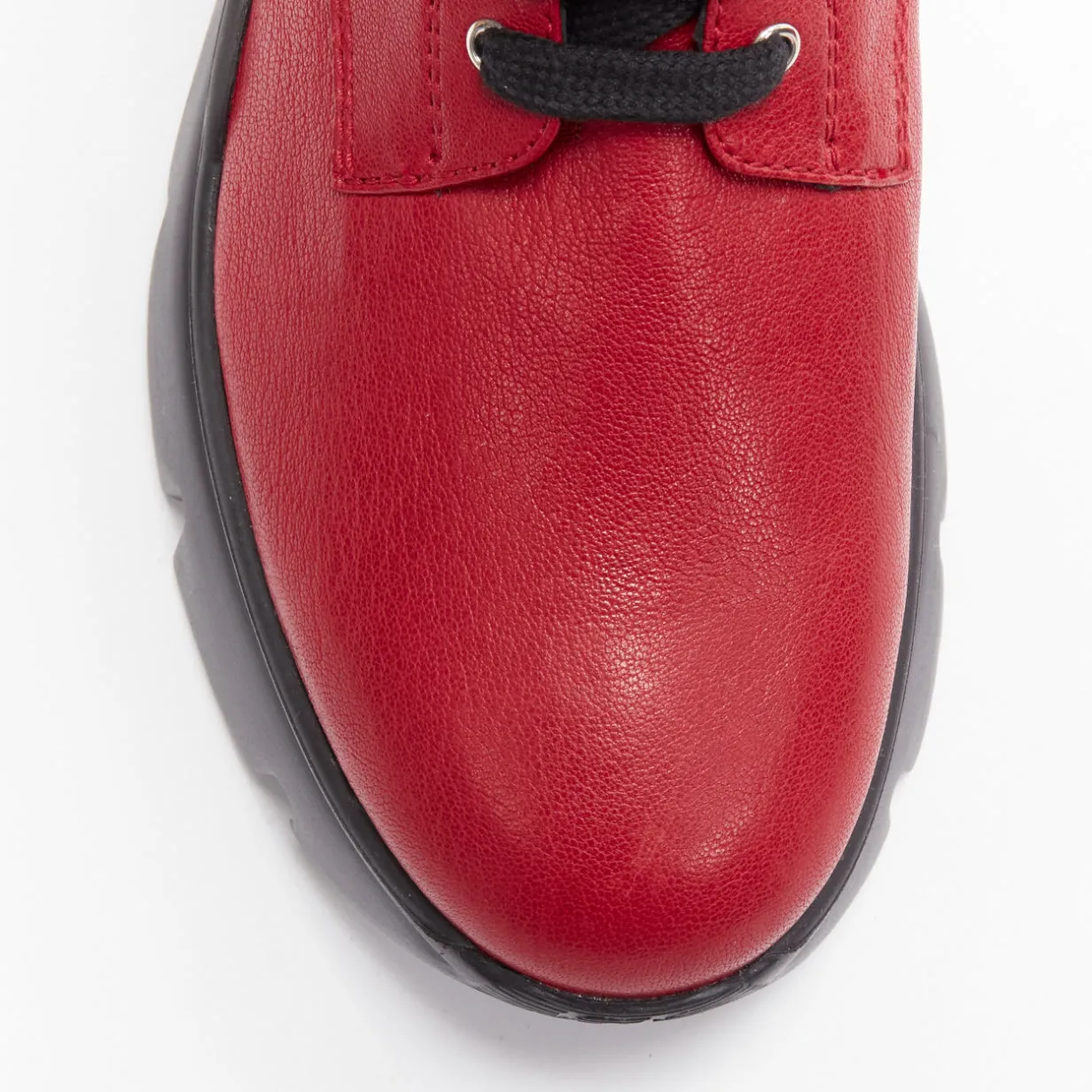 GIUSEPPE ZANOTTI Apocalypse red leather side zip combat boots EU39