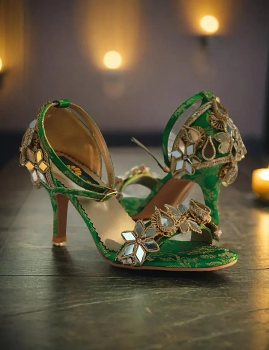 Green | Heel Bridal Sandal