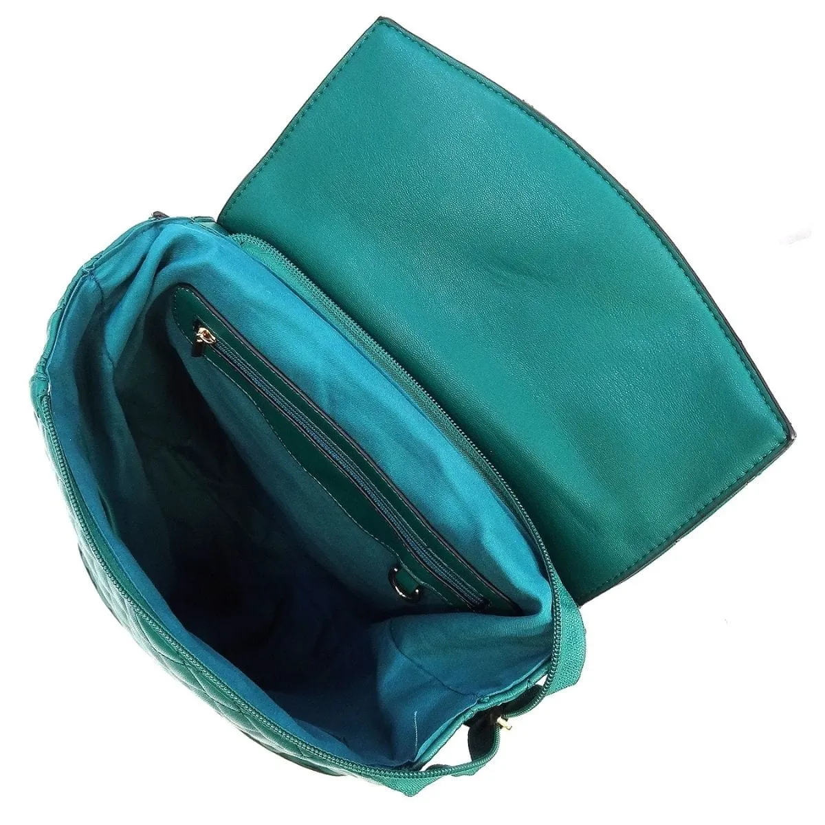 Green Quilted Convertible Backpack