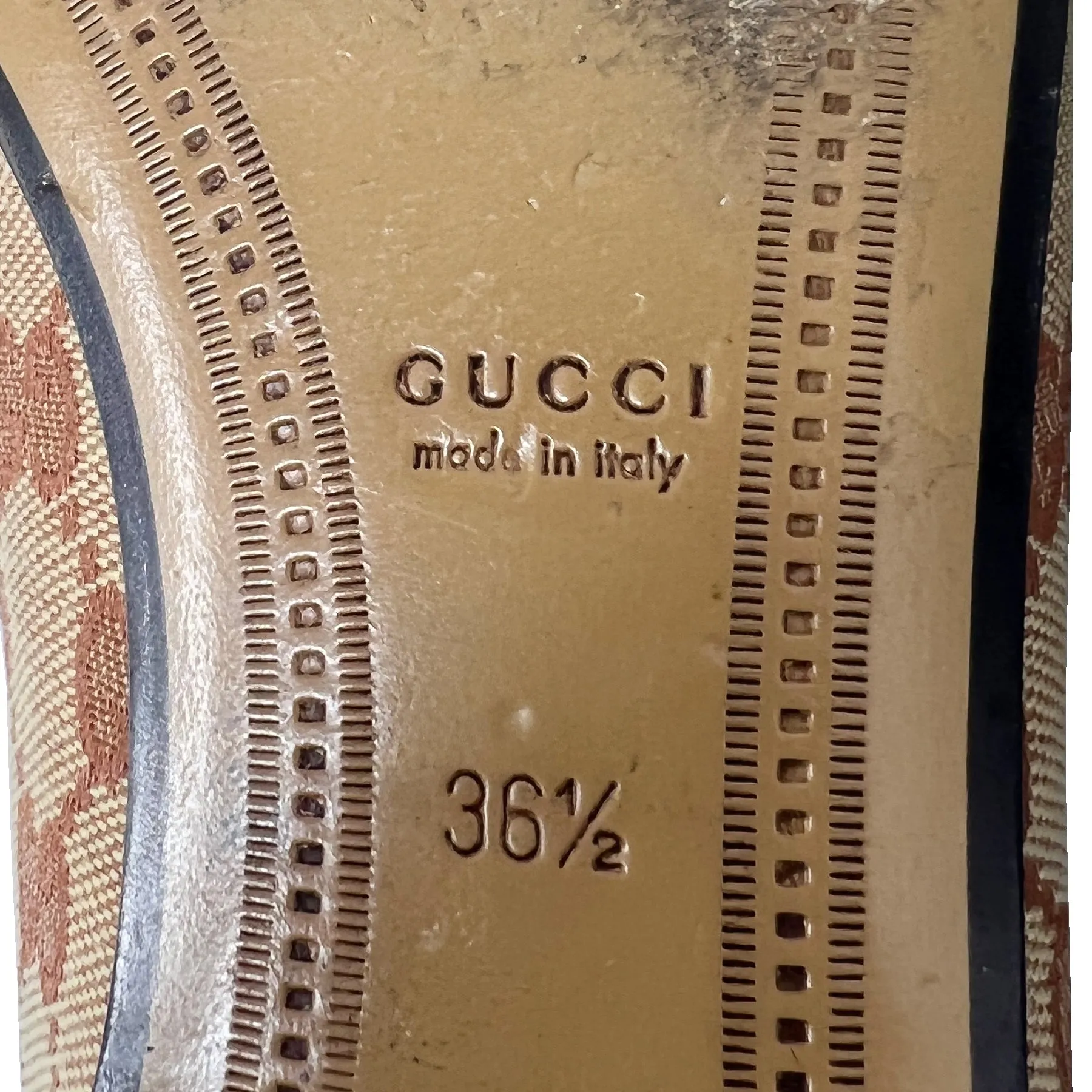 Gucci Jordaan Brown Monogram Canvas Leather Trim Loafers Size EU 36.5
