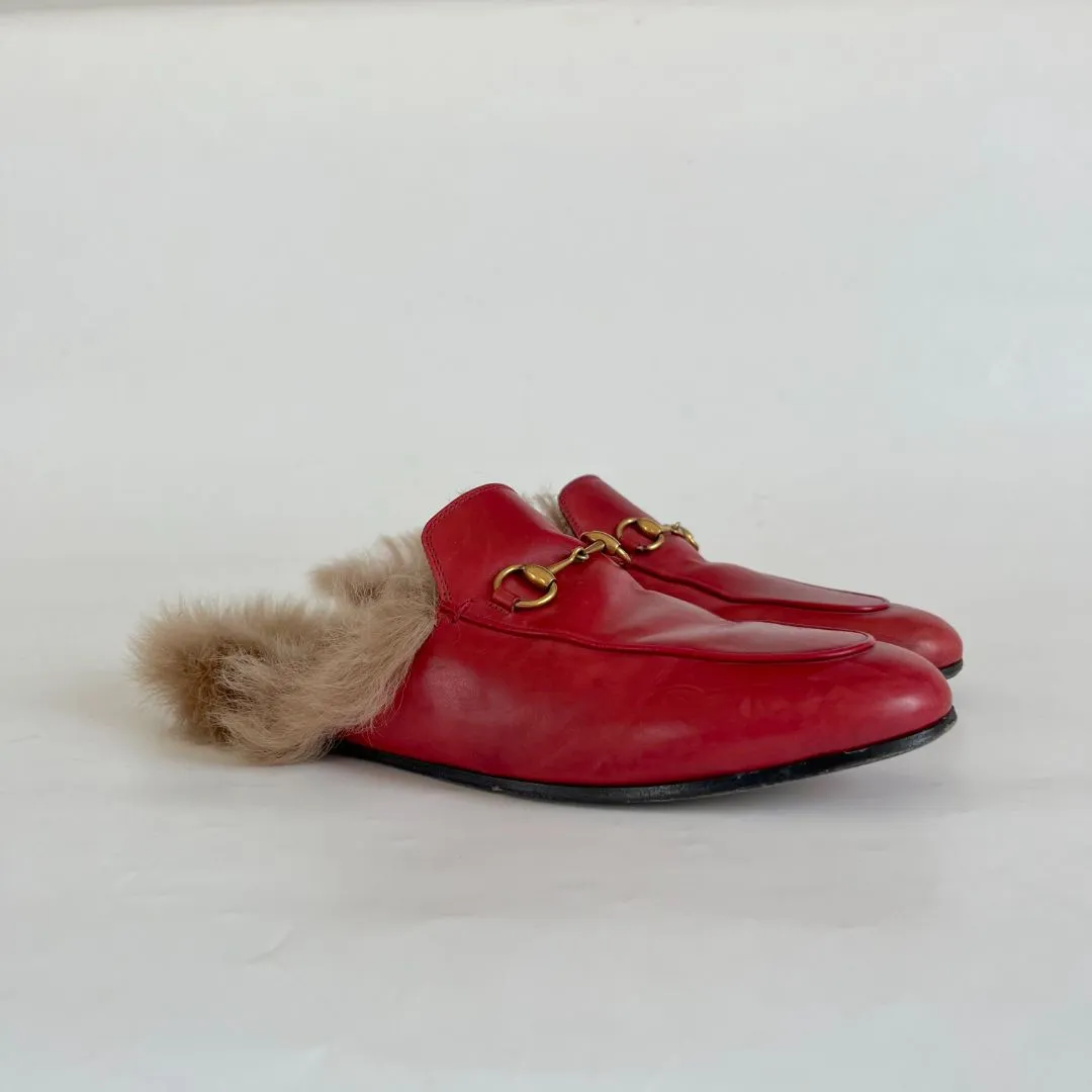 Gucci leather Princetown Backless Loafers, 39