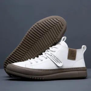 High Top Mens Fashion Casual Shoes Luxury Brand White Sneakers