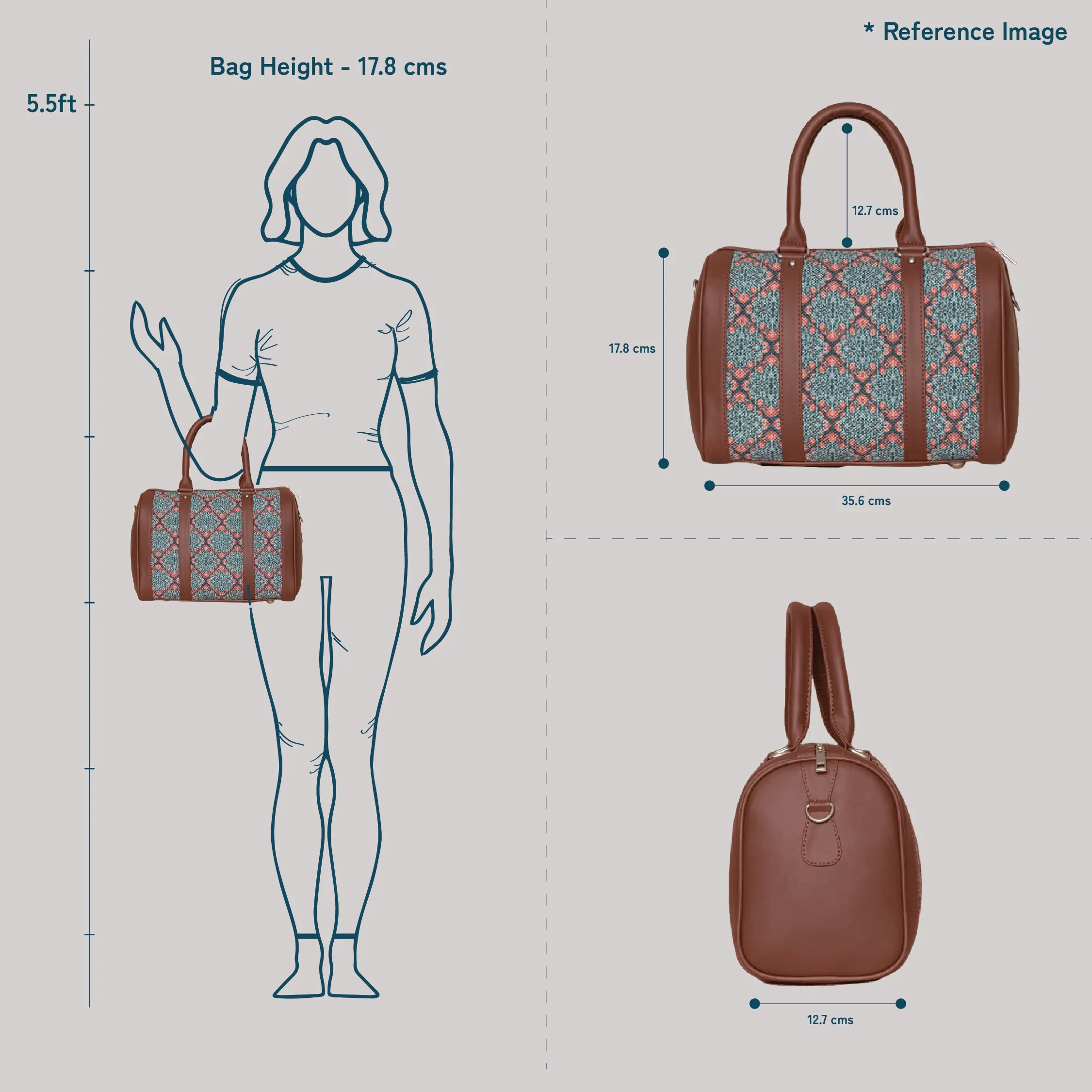 Ikat Brown Multi Wave Handbag