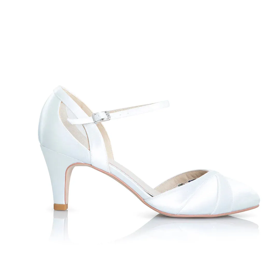 Ivory Satin Wedding Heels, By Perfect Bridal, Shay