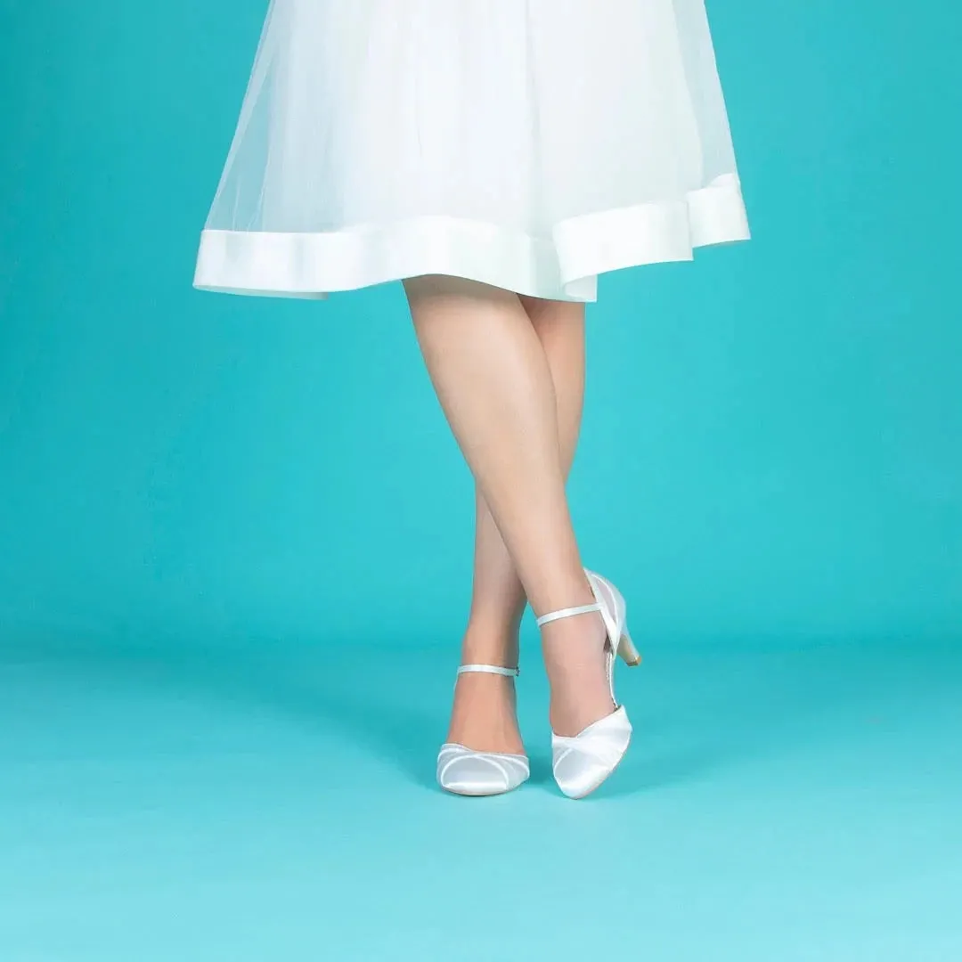 Ivory Satin Wedding Heels, By Perfect Bridal, Shay