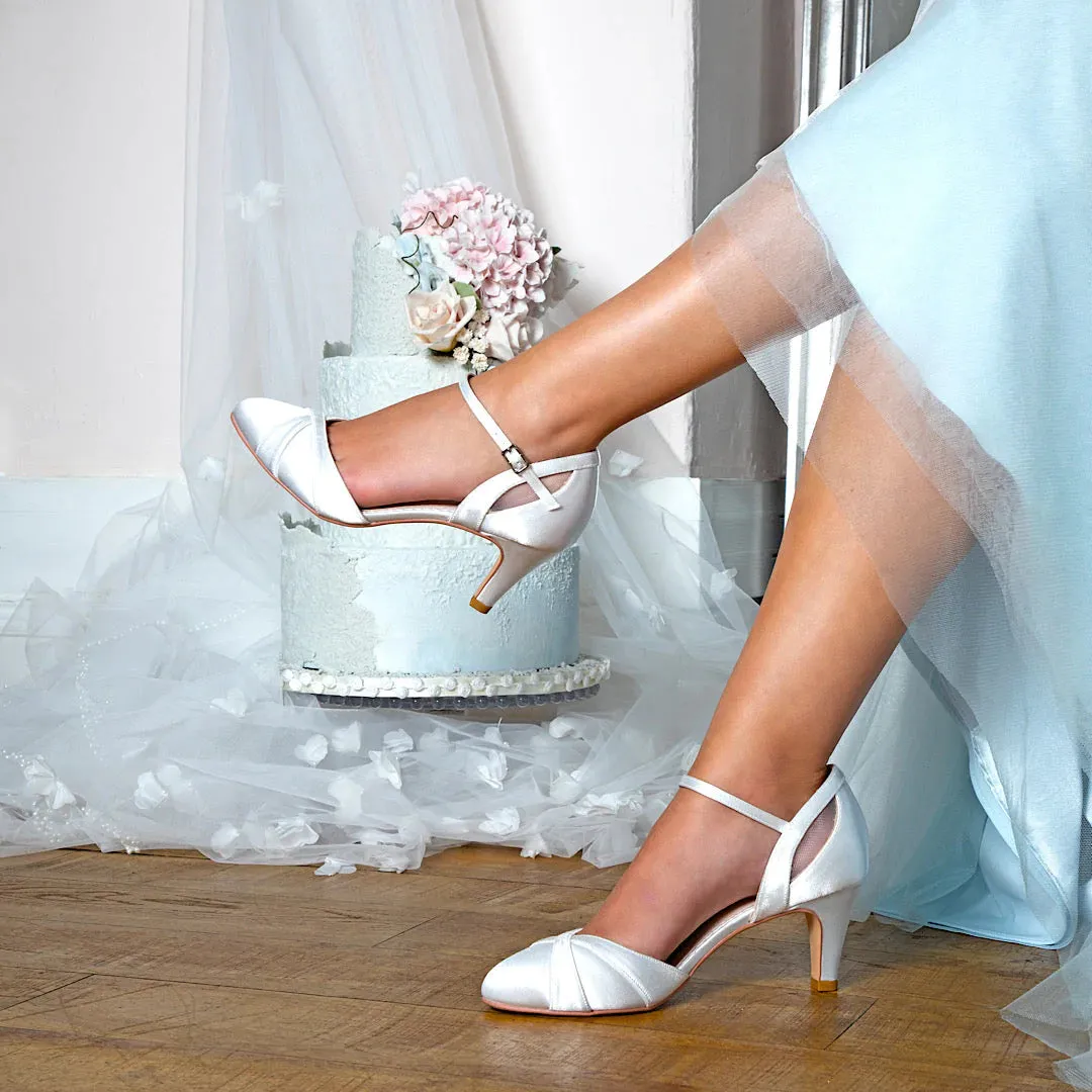 Ivory Satin Wedding Heels, By Perfect Bridal, Shay