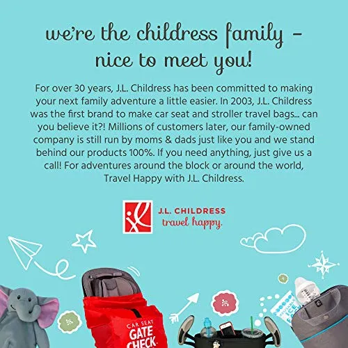 J.L. Childress DELUXE Gate Check Bag for Umbrella Strollers - Premium Heavy-Duty Durable Air Travel Bag, Adjustable Shoulder Strap - Fits Compact, Umbrella-Style Strollers, Grey