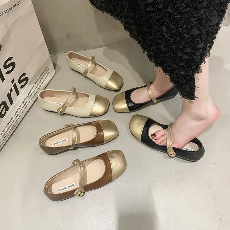 Joskaa New Mary Jane Shoes Low Heel Women Pumps Shoes Ladies Office Dress Square Toe Walking Shoes Zapatillas Mujer 2024