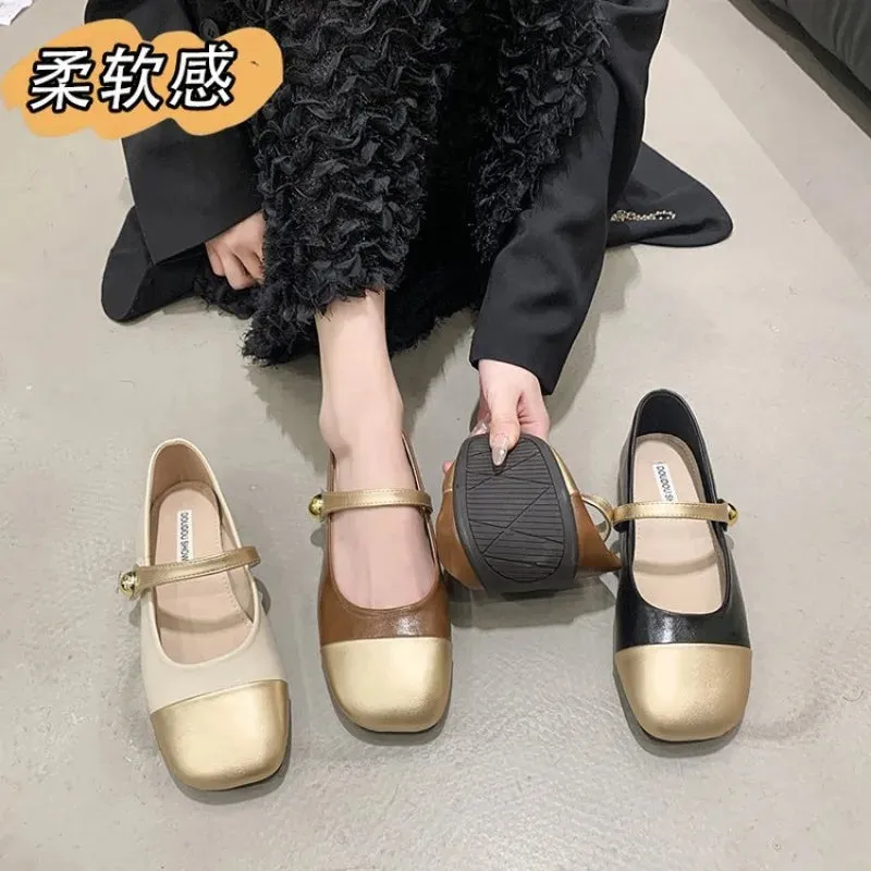 Joskaa New Mary Jane Shoes Low Heel Women Pumps Shoes Ladies Office Dress Square Toe Walking Shoes Zapatillas Mujer 2024