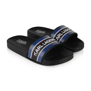 Karl Lagerfeld Boys & Blue Logo Print Sliders