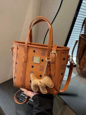Keychain Leather Bucket Shaped Bag