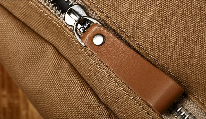 Ladies Small Vintage Canvas Leather Hiking Backpack Purse Canvas Rucksack Bag for Women