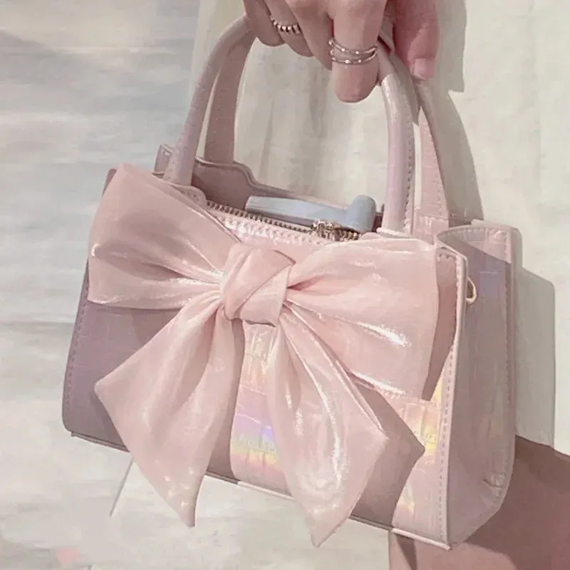 Lady Glams Summer Pink Clutch Purse | Sweet Girl's Small Square Shoulder Messenger Bag | Casual Underarm Handbag
