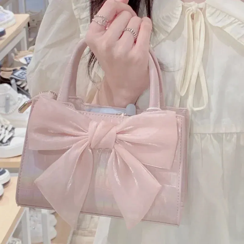 Lady Glams Summer Pink Clutch Purse | Sweet Girl's Small Square Shoulder Messenger Bag | Casual Underarm Handbag