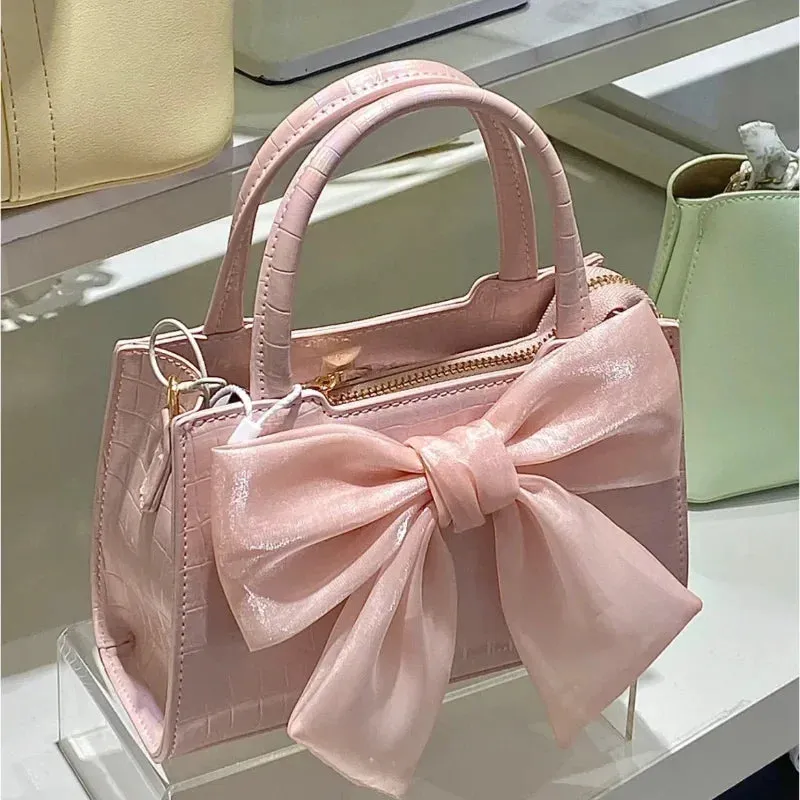 Lady Glams Summer Pink Clutch Purse | Sweet Girl's Small Square Shoulder Messenger Bag | Casual Underarm Handbag