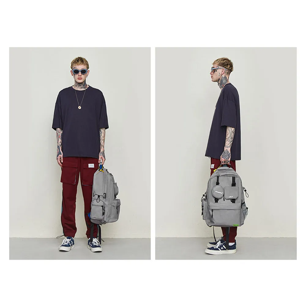 LARGE CAPACITY CASUAL BACKPACK WITH 2 DETACHABLE POUCHES