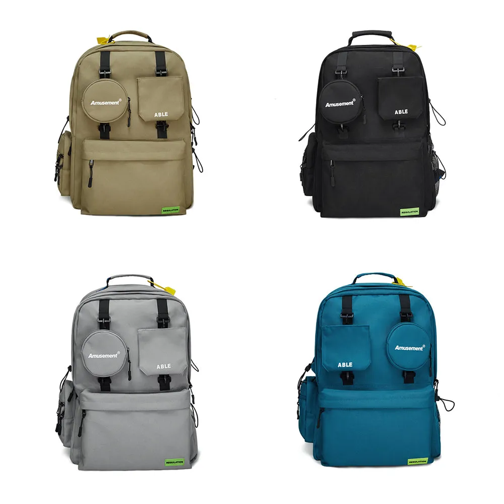 LARGE CAPACITY CASUAL BACKPACK WITH 2 DETACHABLE POUCHES