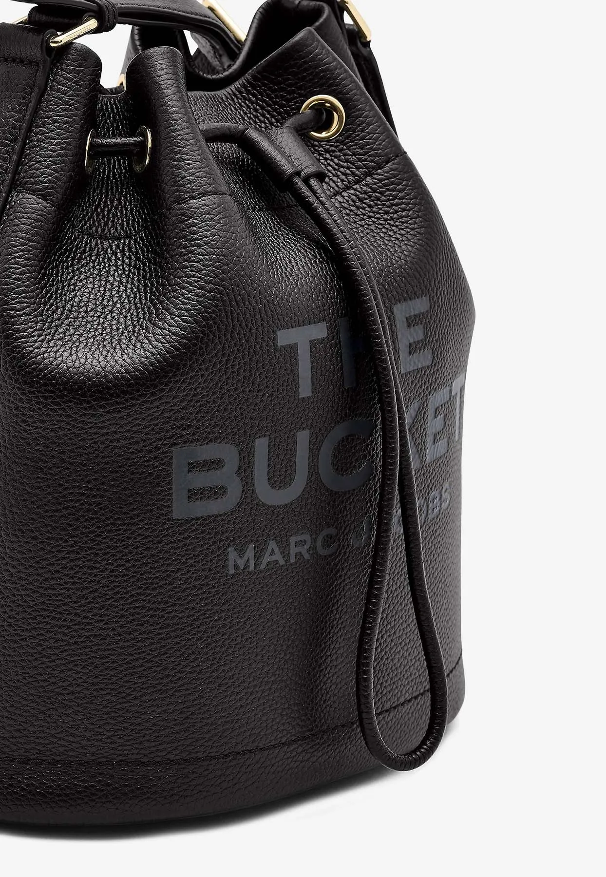 Large Grained Leather Bucket Bag
