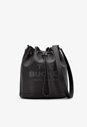Large Grained Leather Bucket Bag