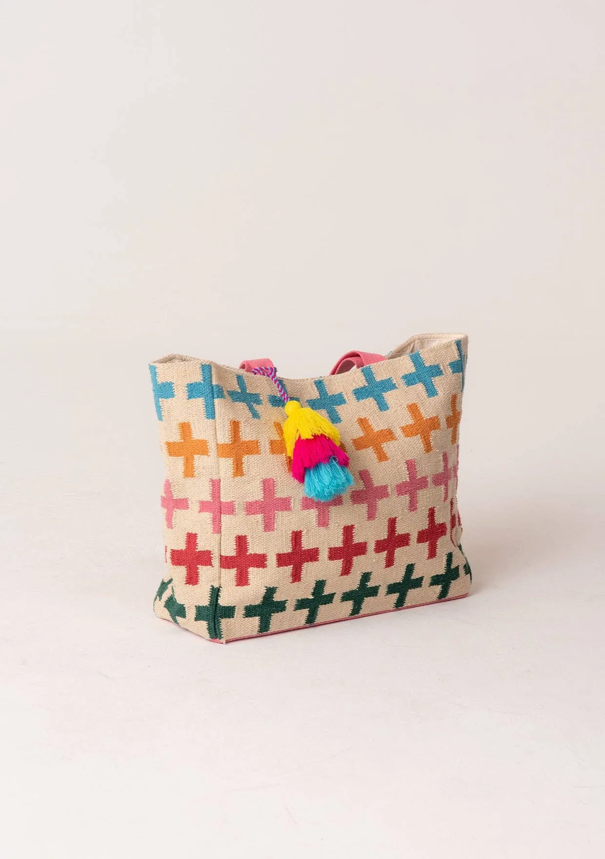 Large Multi Color Woven Carpet Tote Bag~ FINAL SALE