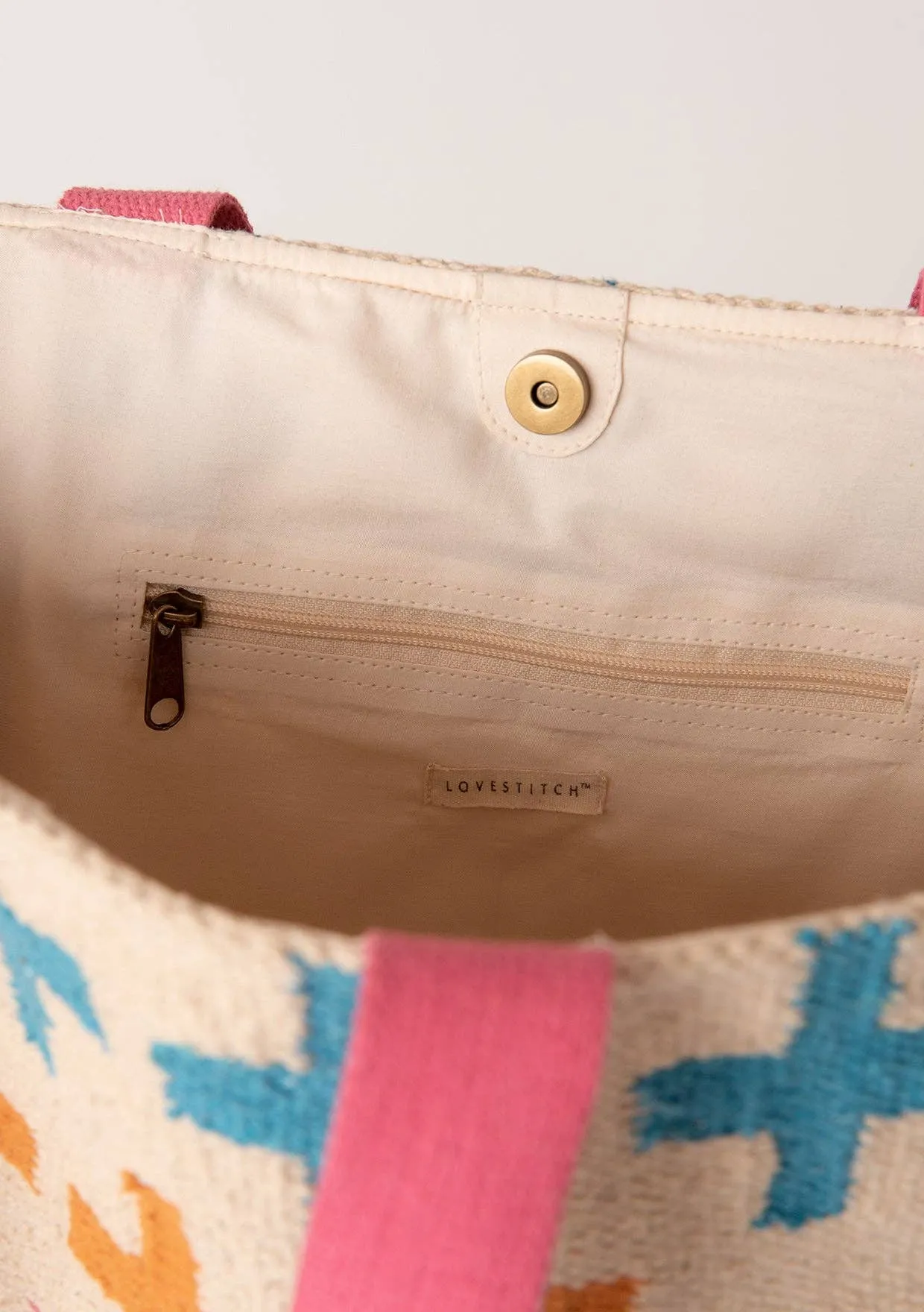 Large Multi Color Woven Carpet Tote Bag~ FINAL SALE