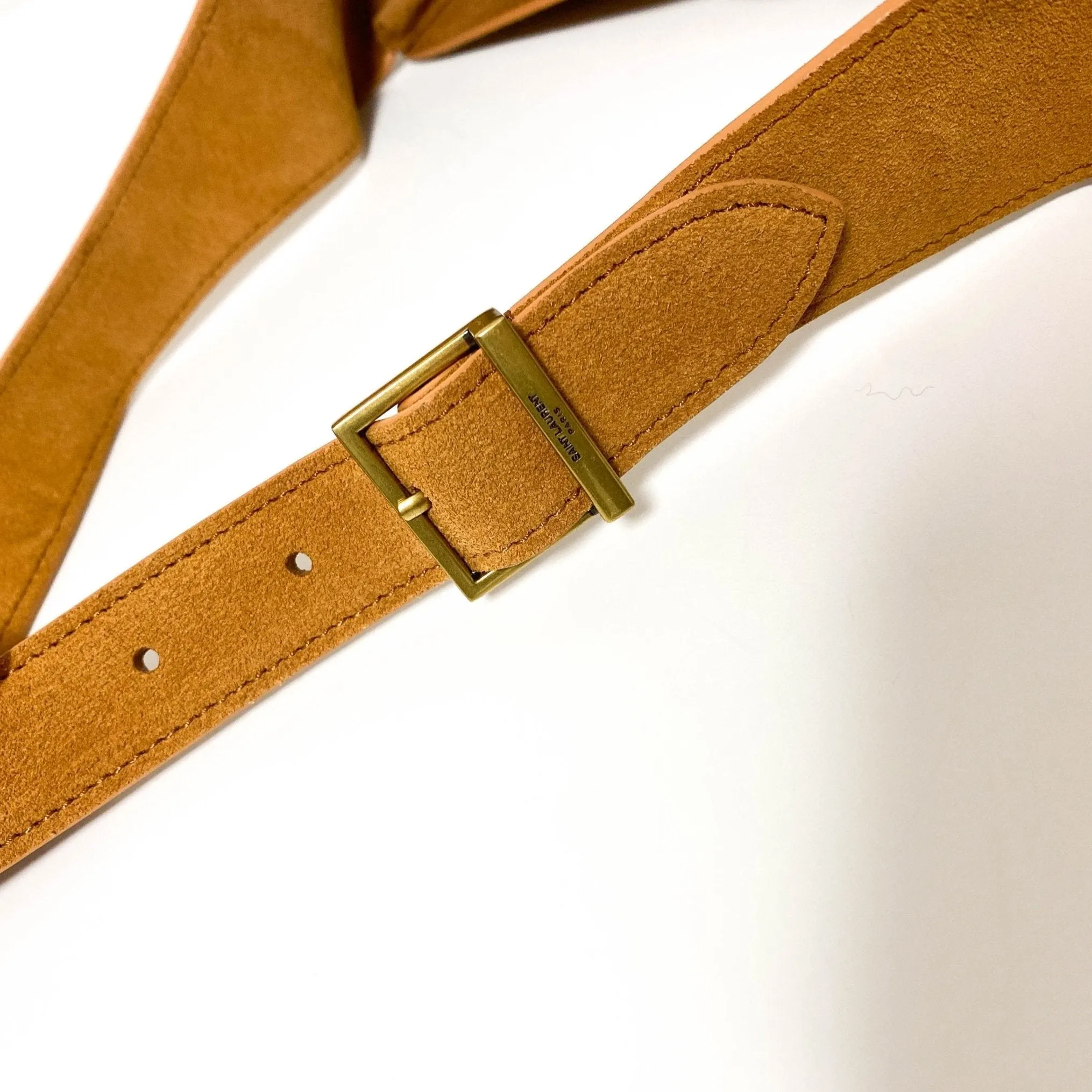 Le 5 à 7 Supple Small Suede Shoulder Bag Caramel Brown