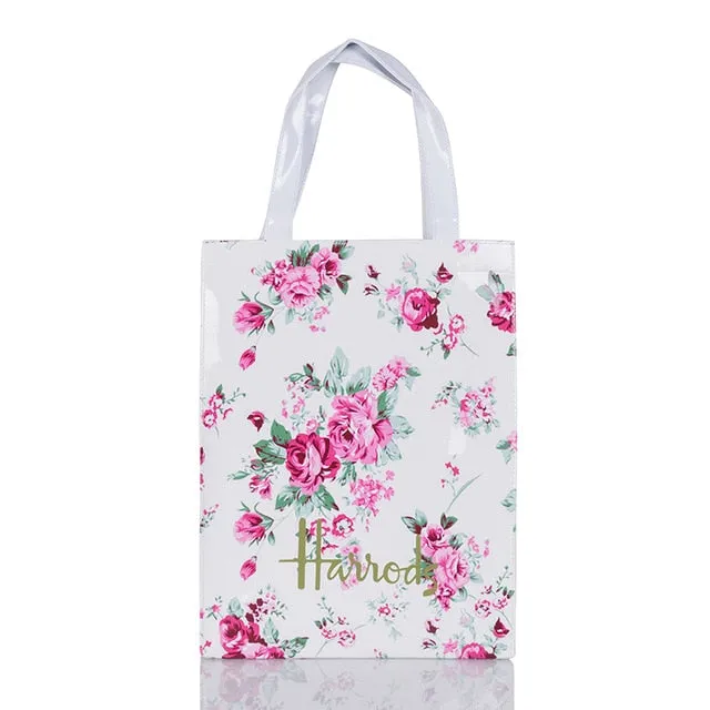 London Style PVC Reusable Shopping Bag Women's Bag Eco Friendly Small Signature Shopper Bag Waterproof Handbag Shoulder Bag