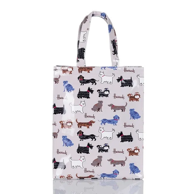 London Style PVC Reusable Shopping Bag Women's Bag Eco Friendly Small Signature Shopper Bag Waterproof Handbag Shoulder Bag
