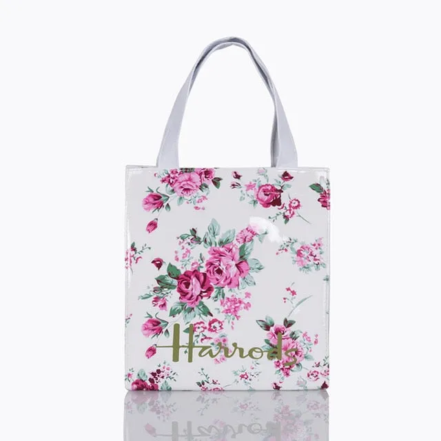 London Style PVC Reusable Shopping Bag Women's Bag Eco Friendly Small Signature Shopper Bag Waterproof Handbag Shoulder Bag