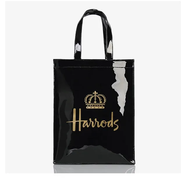 London Style PVC Reusable Shopping Bag Women's Bag Eco Friendly Small Signature Shopper Bag Waterproof Handbag Shoulder Bag