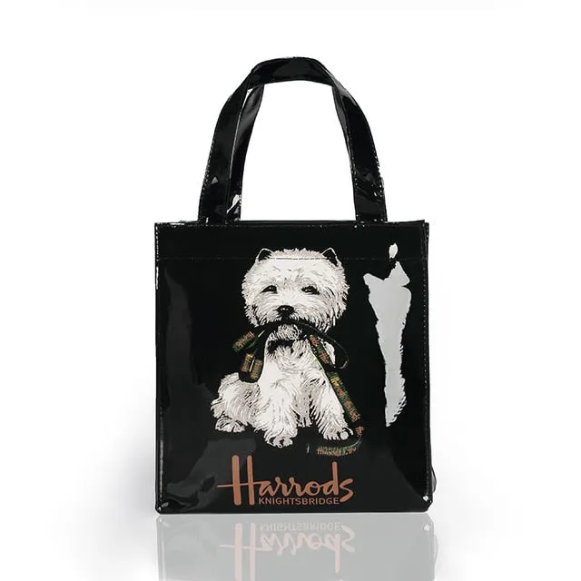 London Style PVC Reusable Shopping Bag Women's Bag Eco Friendly Small Signature Shopper Bag Waterproof Handbag Shoulder Bag
