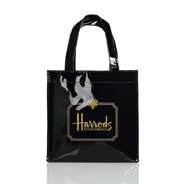 London Style PVC Reusable Shopping Bag Women's Bag Eco Friendly Small Signature Shopper Bag Waterproof Handbag Shoulder Bag
