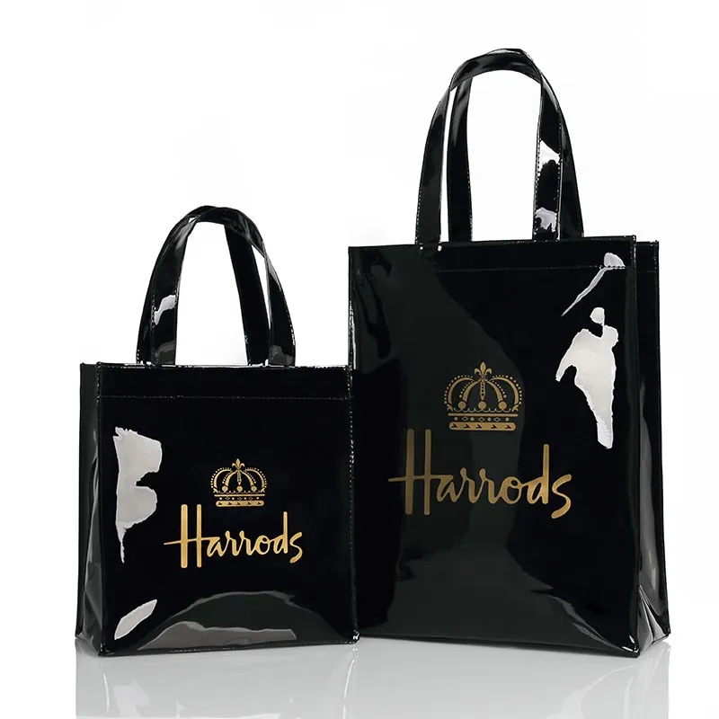 London Style PVC Reusable Shopping Bag Women's Bag Eco Friendly Small Signature Shopper Bag Waterproof Handbag Shoulder Bag