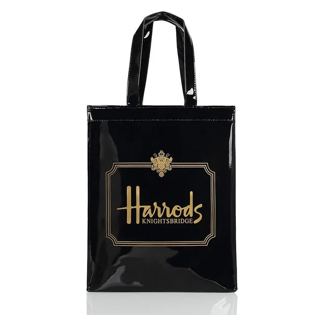 London Style PVC Reusable Shopping Bag Women's Bag Eco Friendly Small Signature Shopper Bag Waterproof Handbag Shoulder Bag