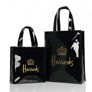 London Style PVC Reusable Shopping Bag Women's Bag Eco Friendly Small Signature Shopper Bag Waterproof Handbag Shoulder Bag